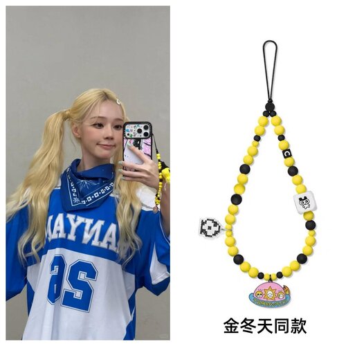 金冬天同款珍藏版拓麻歌子串珠挂绳毛绒公仔手机链便携防丢手腕链