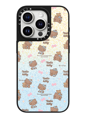 HelloKitty凯蒂猫黑闪镜面适用iPhone苹果17Pro手机壳14promax/15promax保护壳16plus13MagSafe华强北代购