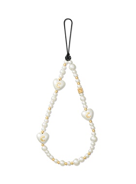 新款珍珠之心手机链适用苹果挂绳链条串珠腕带明星同款华强北代购