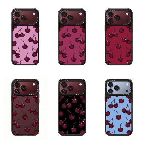 柔粉底酒红樱桃勃艮第适用苹果iPhone18/17ProMax可爱ins风格磁吸复古美式少女风手机壳防摔保护套MagSafe