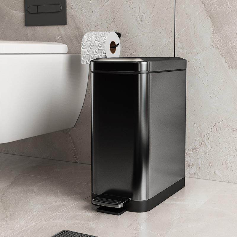垃圾桶家用厨房客厅带盖窄缝不锈钢脚踩有盖卫生间厕所创意脚踏式
