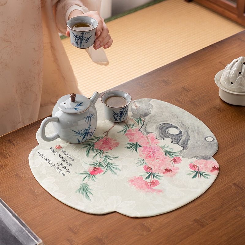 新中式双面茶席家用桌旗国风圆形防水布艺防滑布垫茶桌隔热垫,餐饮具,茶道/零配,淘宝优惠券,粉丝福利购,淘宝优惠卷