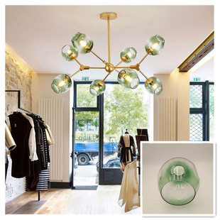 魔豆分子玻璃灯罩外壳 茶色口渐青色蓝色琥珀色创意灯具