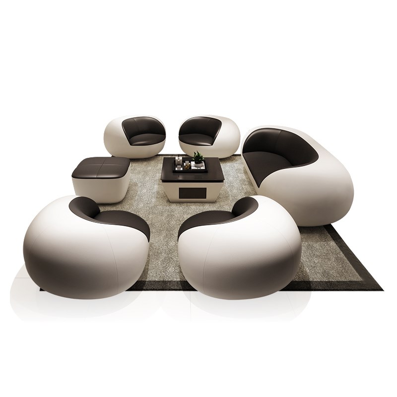 真皮沙发头层牛皮沙发个性创意客厅组合简约时尚皮艺弧形现代家具