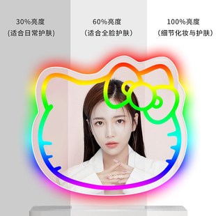 猫咪智能浴室镜led幻彩七u彩带灯壁挂网红异形补光灯化妆梳妆镜子