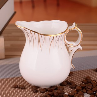 奶罐陶瓷奶缸咖啡加奶杯个性 手工描金骨瓷英式 牛R奶杯奶壶咖啡配