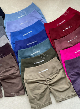 阿尔法ALPHALETE瑜伽裤4.5寸女针织紧身提臀运动瑜伽跑步健身短裤