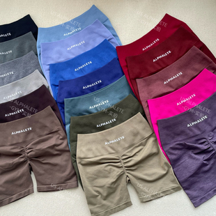 阿尔法ALPHALETE瑜伽裤4.5寸女针织紧身提臀运动瑜伽跑步健身短裤