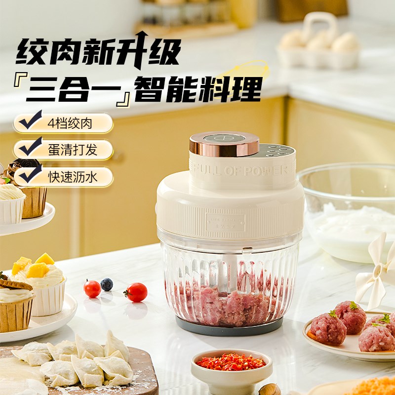202新款绞肉机家用搅拌机家庭小型多功能料理机绞馅机电动碎肉机