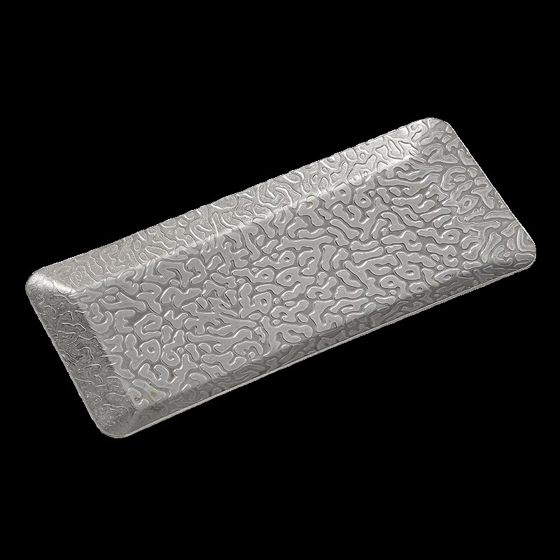 复古不锈钢毛巾盘做旧酒店餐厅毛巾托盘小吃盘烧烤盘甜品盘老式盘