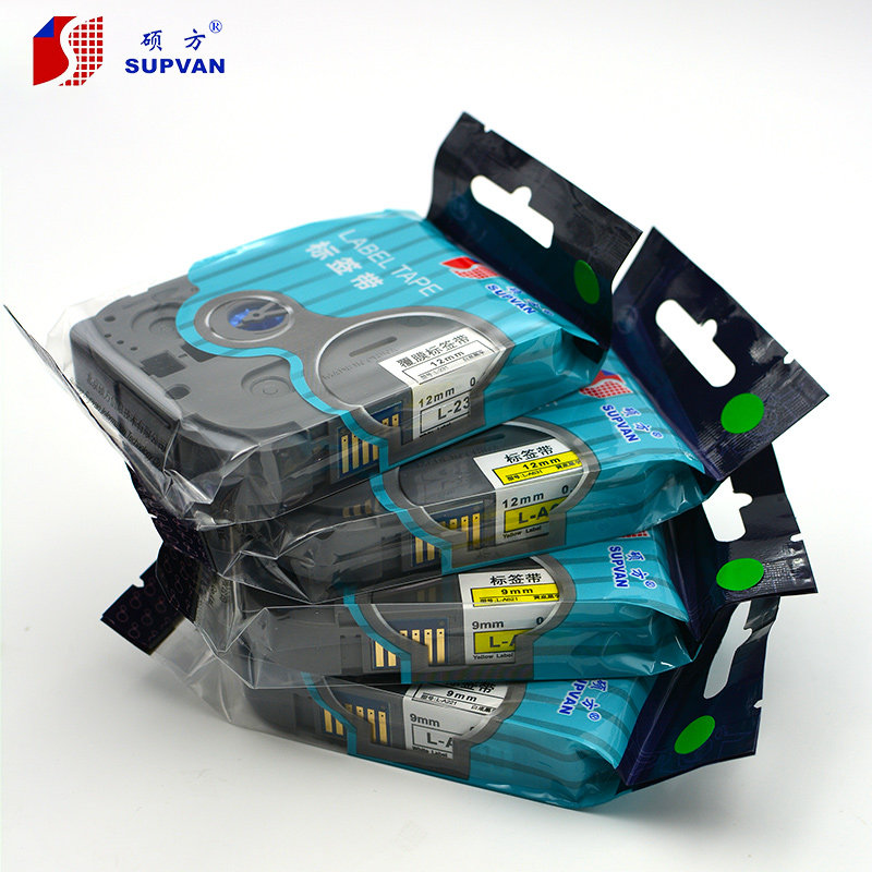 硕方标签带9标签色带l标签打印纸线缆标签纸   黄白底黑字标签带