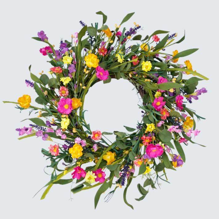 50cm仿真花环小雏菊花环门饰壁挂婚庆迎宾装饰品家居春季花环