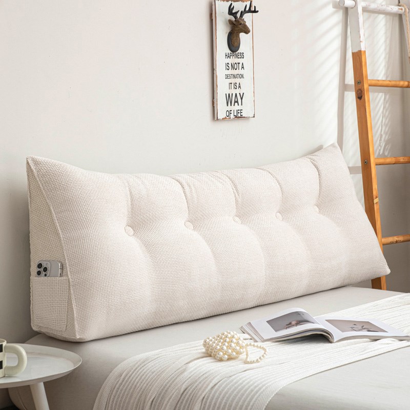 纯色三角无床头大靠背卧室防撞榻榻米靠垫软包P靠枕护腰沙发可拆