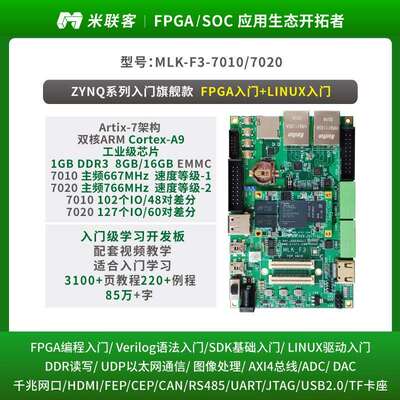 米联客MLK-F3-7010 7020 FPGA开发板Xilinx ZYNQ ARM7000 7015