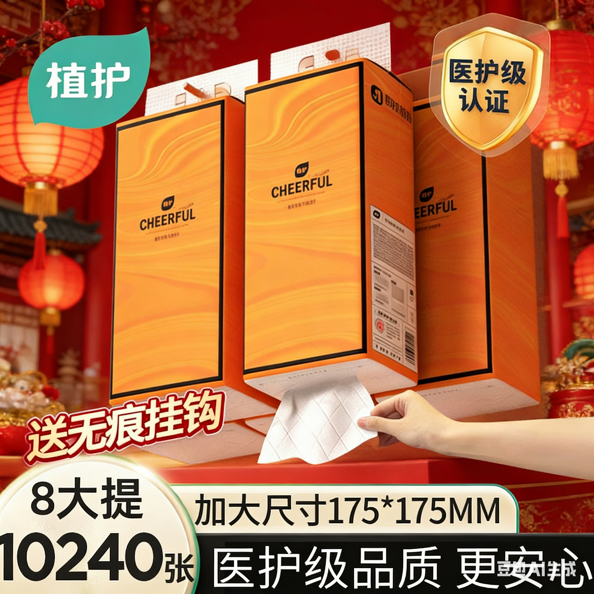 植护大包悬挂式抽纸整箱批家用餐巾纸面巾纸抽实惠装宿舍卫生纸巾