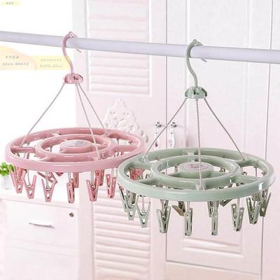 多晾古月云用衣架挂钩多架能塑料圆形袜晒晾袜子内衣小夹子功婴儿
