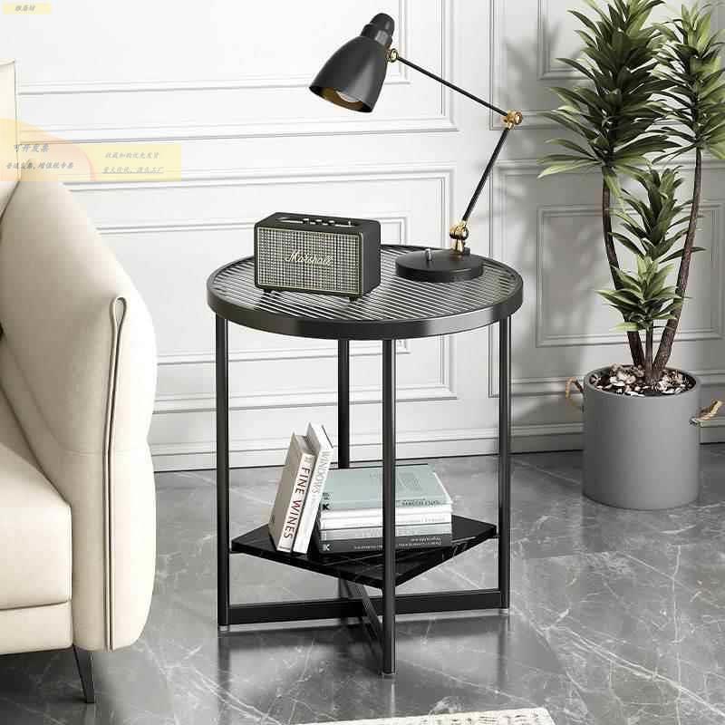 轻奢小古月云型客厅茶几简约现代用圆形双层边几户民家宿酒店发小