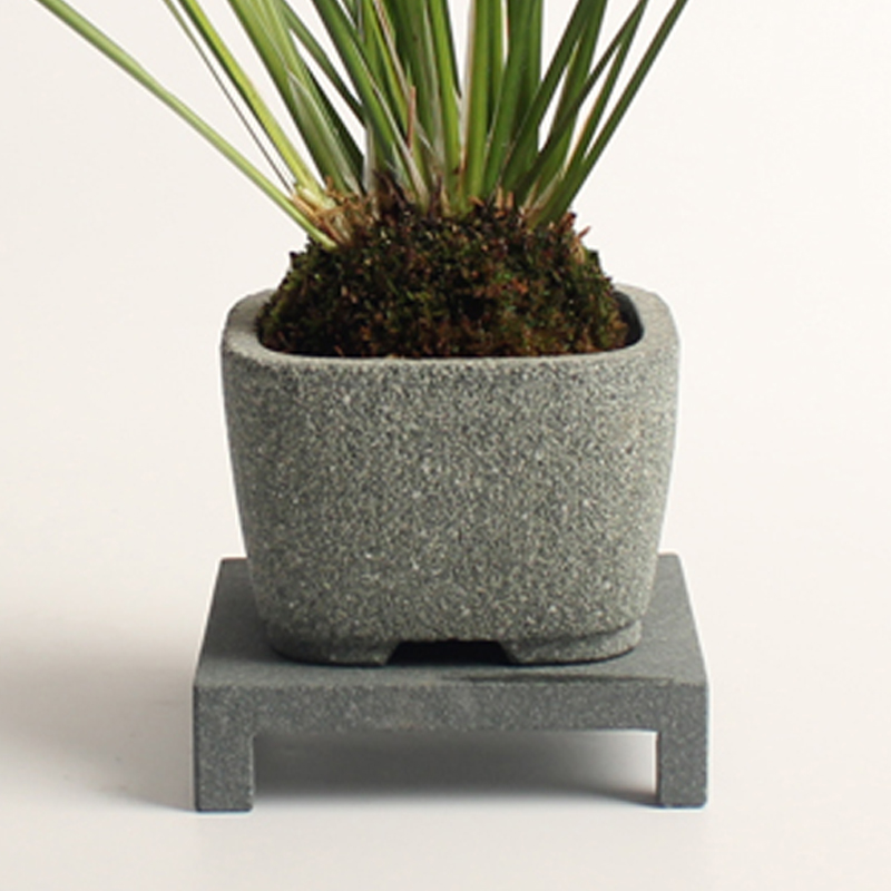 青石底座摆件石头台座桌面花盆石托简约中式案台隔热垫花台盆景托