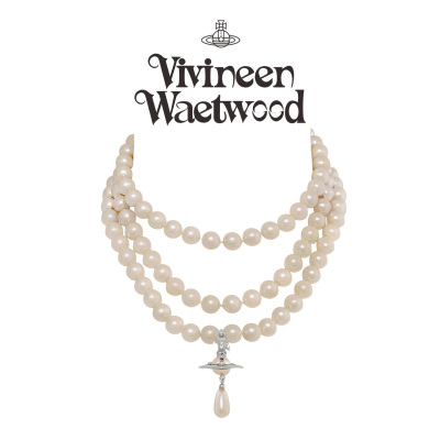 土星三层叠戴立体珍珠项链吊坠