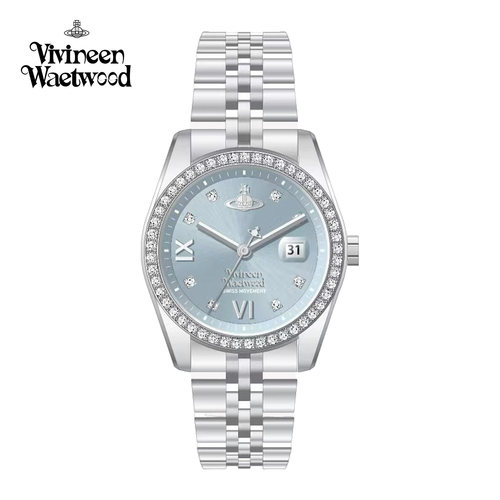 满钻碎冰蓝手表女士款轻奢小众