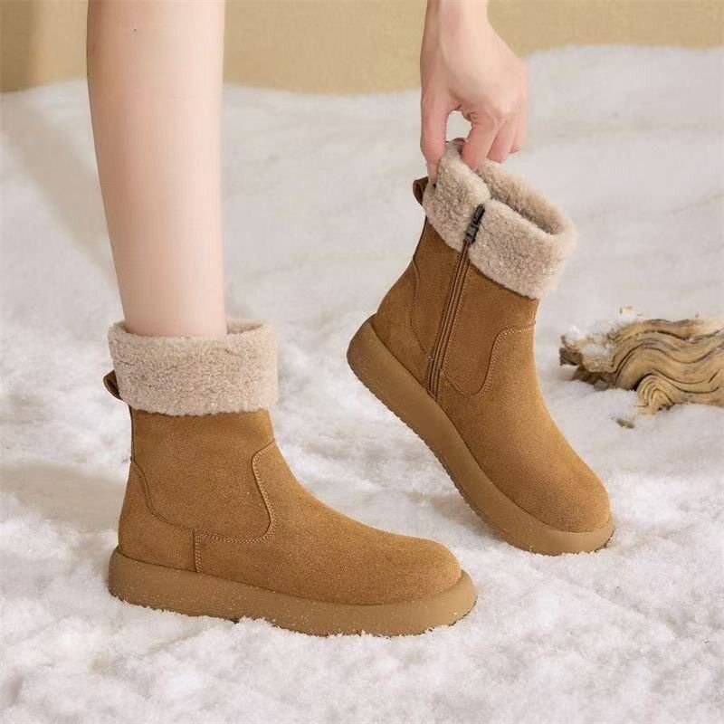 雪地靴女保暖2025冬季新款加绒加厚棉鞋防滑勃肯厚底毛毛短靴子女