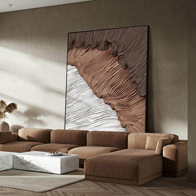 丝蕴 现代轻奢客厅装饰画沙发背后竖版落地画大幅抽象玄关挂画