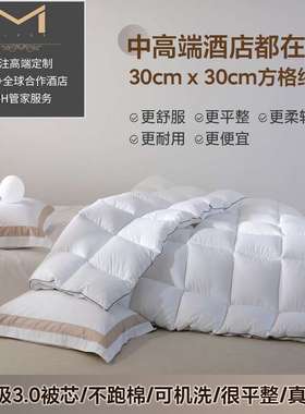 全棉白色宾馆酒店民宿被子纯棉冬被芯整张可机洗羽丝棉四季被