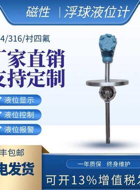 浮球液位变送器连续量4-20mA直杆插入式干簧管磁浮子水位计耐腐蚀
