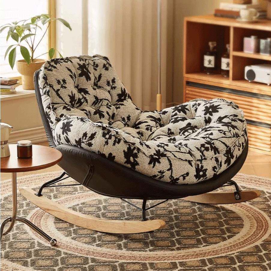 北欧休闲懒人沙发网红摇摇椅家用客厅单人躺椅阳台卧室复古蜗牛椅