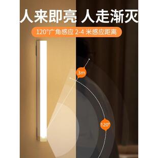长条LED灯泡灯条灯带充电无布线磁吸自粘楼道衣柜光控橱柜床头灯