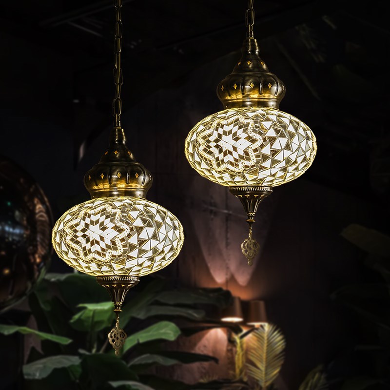 异丽东南亚风格吊灯咖啡厅复古工业风灯具泰式餐厅吧台茶室灯饰