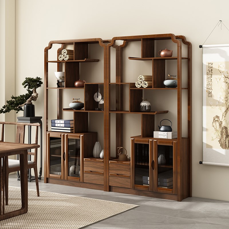博古架隔断仿古中式实木多宝阁小摆件装饰古玩古董架子展示玄关柜