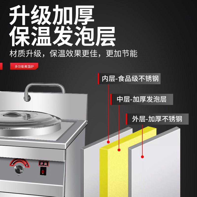 桶头煮面桶商用九鼎王燃气电热保温节能麻辣烫冒菜炉下面锅拉面