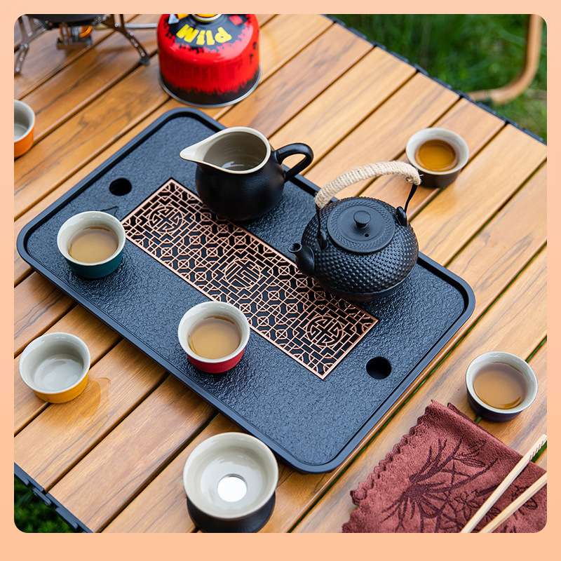 ?户外旅行茶具套装泡茶装备带烧水炉便携式车载露营煮茶炉全套