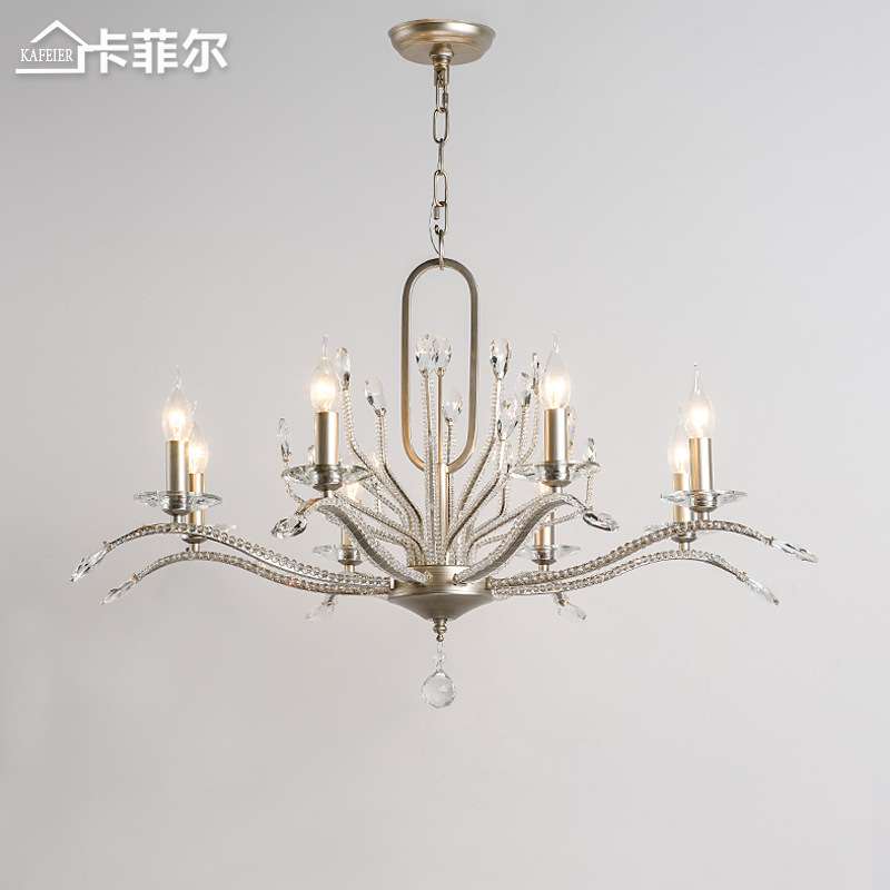 美式乡村吊灯客厅餐厅灯法式蜡烛大气轻奢灯具创意个性卧室水晶灯