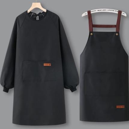 长袖围裙防水防油罩衣2024新款做饭女家用厨房定制logo印字工作服
