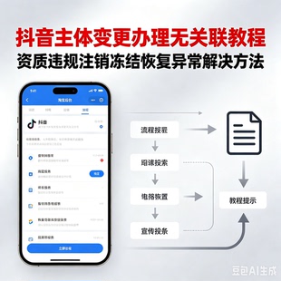 抖Y主体变更办理无关联教程 资质违规注销冻结恢复正常解决方法