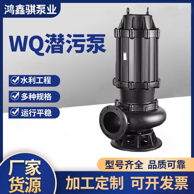 WQ潜污泵潜水排污泵380V大流量高扬程农用灌溉污水泵清水泵抽水泵