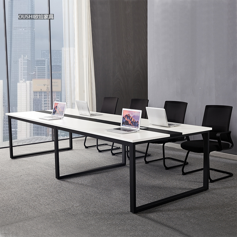 会议桌长条形简约现代小型钢木会客洽谈桌职员培训桌电脑桌椅包邮