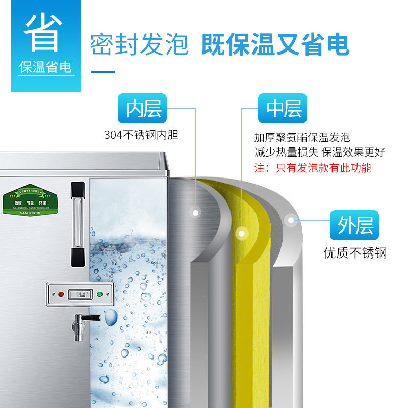 三鼎全自动电热开水器商用烧水器开水机大容量奶茶店带过滤工厂