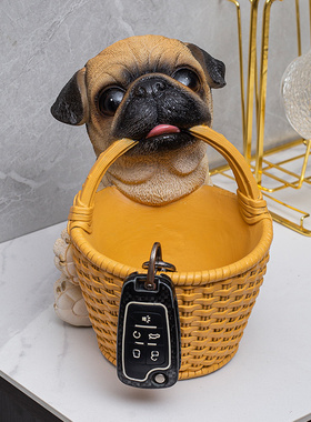 可爱狗狗进门入户玄关钥匙收纳摆件家居饰品创意乔迁新居搬家礼物