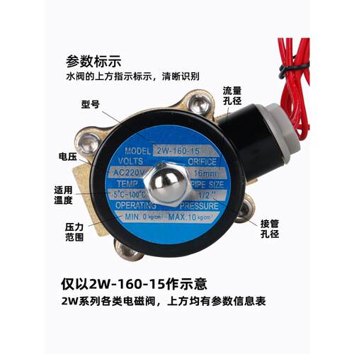 森亚SYPC常闭电磁阀水阀AC220V 气阀DC24V DC12V 2分3分4分6分1寸