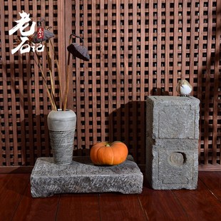 锤布石古代厚石板大石块洗衣石搓衣板台面可做花架底座棒槌石青石