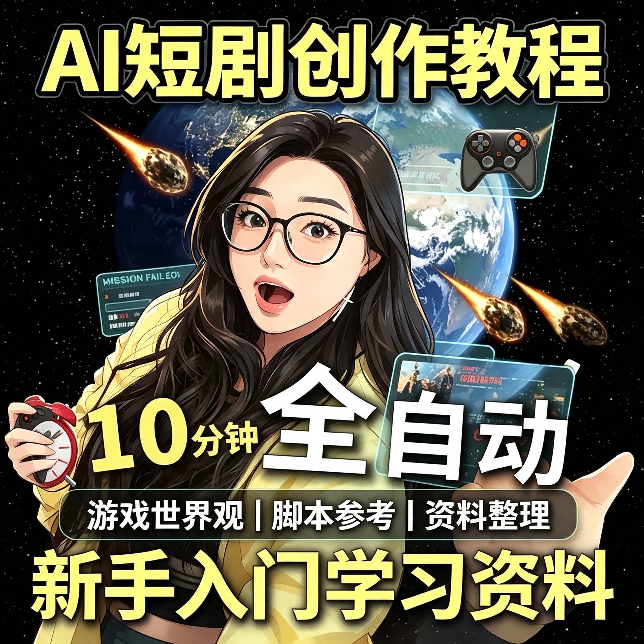 AI全自动短剧创作教程游戏世界观脚本编写新手入门学习资料
