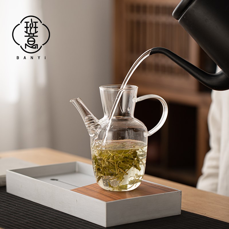 水经注茶壶仿宋玻璃茶壶大容量中式绿茶壶高硼硅执壶煮茶壶花茶壶