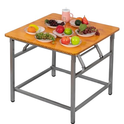 可折叠高桌80cm折叠桌大方桌子饭台子写字吃饭烤火桌子家用正方形