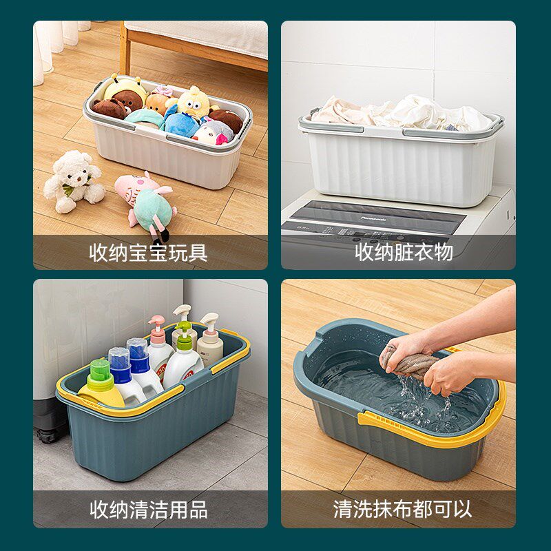 家用塑料水桶洗涮可排水海绵拖把桶单卖桶长方形拖布桶拖地墩布桶