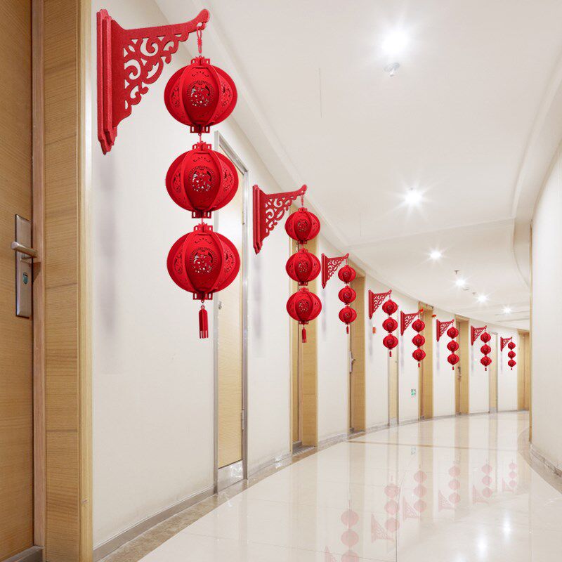 2025新款新年壁挂灯笼装饰墙上挂件元旦春节福字氛围布置蛇年门挂