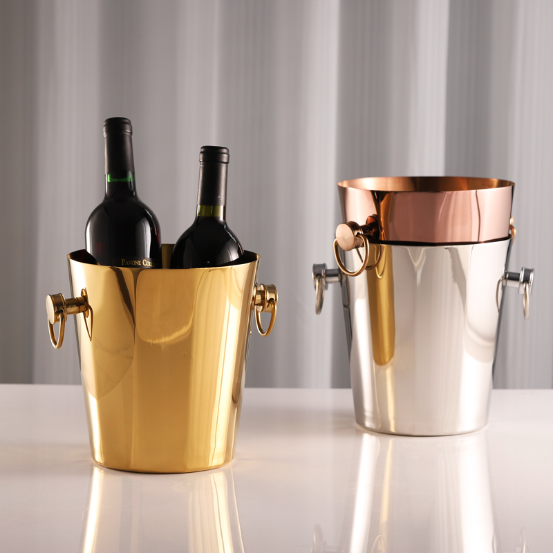 欧式新款菱形香槟桶不锈钢金属红酒冰桶高档商用酒吧会所冰镇器皿