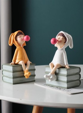 家居软装饰品儿童房小女孩书柜书桌书架摆件客厅电视柜房间新房子